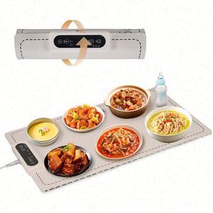 2024 New <b>Foldable</b> Eco-Friendly Rectangle Silicone Electric Heating Warming Tray with Adjustable Temperature - Product Image 1