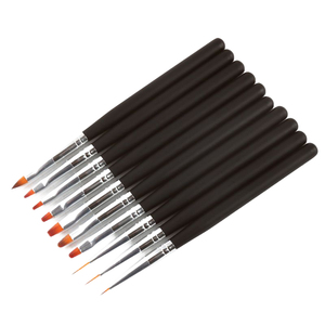 Pinceau de nail art coloré à manche en bois sablé, poils en nylon sertis, pour dessin de lignes, sculpture et délimitation, idéal pour la manucure au gel de photothérapie - Product Image 2