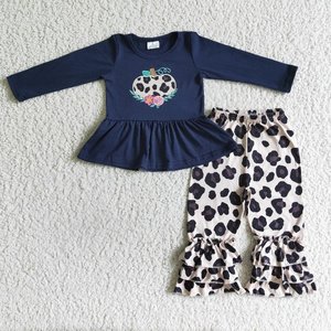 RTS NO MOQ Niña roja Boutique otoño trajes niños al por mayor niño niña ropa infantil - Product Image 3