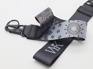 Personalized Short Phone Wrist Strap Sublimation Leather End Keychain Lanyards Custom Logo Polyester Short Lanyards - Product Image 4