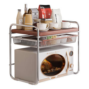 Estante de Almacenamiento Multifuncional para Cocina, para Horno de Microondas y Arrocera, con Diseño de Cajón, 12 Pulgadas de Profundidad, Estilo Mesa Trapezoidal - Product Image 2