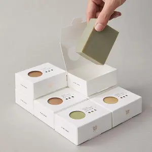 पर्यावरण के अनुकूल लोगो डिजाइन साबुन लपेटें कॉस्मेटिक पैकेजिंग बक्से थोक कस्टम कागज बक्से