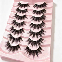 Cils 3D en Faux Vison, Paire de Cils Naturels Effilés, Bande Souple, Réutilisables, Emballage Personnalisé OEM, Vente en Gros