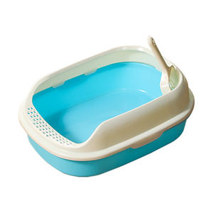 Benutzer definierte große Anti-Splash-Kunststoff-Katzen toilette mit leicht zu reinigender Funktion Inklusive Toiletten schale Schaufel für Exkrement-Trainings katzen - Product Image 1