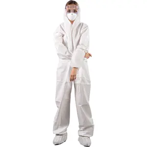 Breathable Non Woven Disposables Overall Work Wear Uniform Safety Coveralls For Food Industry
