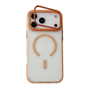 Shockproof <b>Hard</b> PC Phone <b>Case</b> with Metal <b>Camera</b> Kickstand Holder Magnetic Mobile Phone <b>Case</b> for Phone 17 Pro Max 15 16 17Pro - Product Image 1