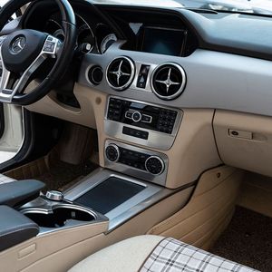 Cubierta de panel de consola de coche de acero inoxidable para Mercedes Benz GLK300 260 200 2012 2015, modificación interior - Product Image 3