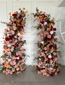 Arches florales en soie blanche artificielle faites à la main en forme de lune pour mariage et décoration de rentrée scolaire - Product Image 2