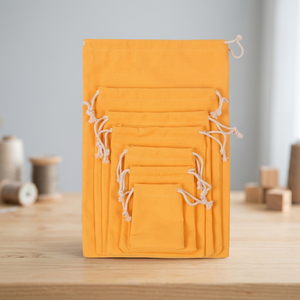 Sac en toile de coton recyclable, sac à cordon simple, pochette promotionnelle de qualité alimentaire, sac à double cordon, pochette - Product Image 1