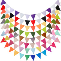 Guirlande de fanions triangulaires multicolores écologiques et biodégradables en papier cartonné pour événements et festivals