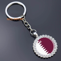 Porte-clés fleur en strass drapeau du Rwanda, très populaire, pour sac à dos, décoration de clés, breloque de portefeuille, souvenir de voyage