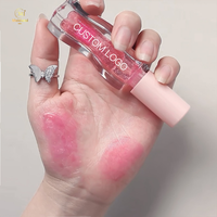Vente en gros de maquillage personnalisé en gros, huile à lèvres coréenne, saveur, marque privée, teinte à lèvres organique longue durée, gloss à lèvres aqueux