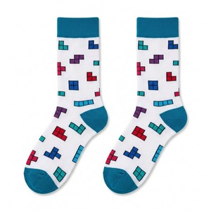 Chaussettes en coton peigné de qualité supérieure, motif jacquard rétro Pixel <span class=keywords><strong>Tetris</strong></span>, chaussettes décontractées amusantes pour hommes et femmes - Product Image 6