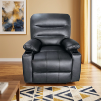 Fauteuil inclinable marron pour salon, fauteuil individuel rembourré, rembourrage en mousse, structure en métal, mobilier de maison