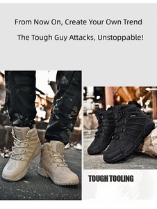 Bottes Tactiques pour Hommes, Imperméables, Style Désert, Chaussures de Sécurité Professionnelles, Escalade, Sport, Randonnée en Extérieur, Combat - Product Image 3