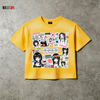 Nouveau design T-shirts pour hommes délavés effet soleil, coupe ample, avec graphique personnalisé, style streetwear Y2K, 100% coton, fournisseur de choix