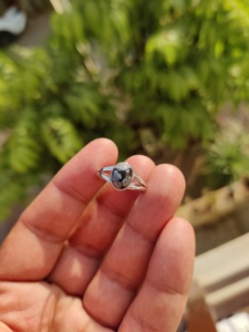 Anillo de Obsidiana Copo de Nieve Natural con Engaste de Plata de Ley 925 y Cabujón Ovalado para Fiestas y Eventos - Product Image 6