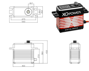 XQ-Power มอเตอร์ดิจิตอลไร้แปรงถ่านความเร็วสูง แรงบิด 25 กก. เกียร์โลหะ สำหรับรถบังคับวิทยุ 1:10 เครื่องบินบังคับ หุ่นยนต์ 8.4V Rc - Product Image 5