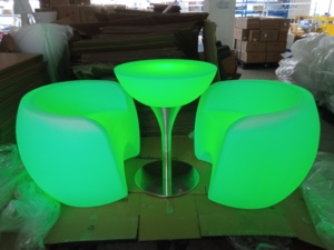 Meubles LED modernes pour événements, chaise de bar et table de bar haute avec lumière LED, mobilier professionnel pour fêtes - Product Image 5
