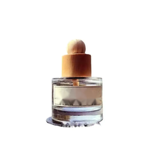 Bouteille ronde de 50ML, 100ML, 150ML, 200ML, diffuseur de roseaux en verre, aromathérapie, désodorisant de voiture avec couvercles en bois