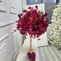 Bouquet de fleurs de table en rose bordeaux de 60 cm, décoration florale pour mariage, guide de route, ornement floral pour événement, taille personnalisable