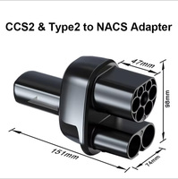 Adaptateur de chargeur EV CCS2 vers NACS AC DC 250A 500A pour Tesla Cybertruck, Model 3, X, Y, S, charge de voiture 500V-1000V DC 110V-250V AC