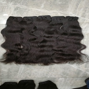 ผมต่อสีธรรมชาติสีดำเป็นลอนจากกัมพูชาผมยาว18 "ผม100% จากมนุษย์ - Product Image 3