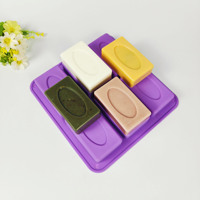Nouvelles Idées Moule en Silicone à 6 Cavités Motif Rectangulaire Ovale pour Savon Artisanal de Marseille DIY