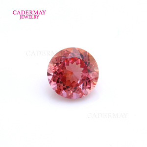 Cadermay Padparadscha Orange Ruby Round Loose Stone Synthetic Lab Created For Jewelry Making - Product Image 2
