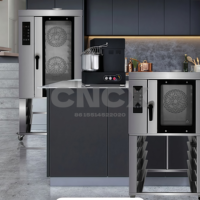 Four à gaz commercial à 3 niveaux et 6 plateaux, au GPL, pour la cuisson de pizzas et de pains, avec fond en pierre pour une croûte croustillante