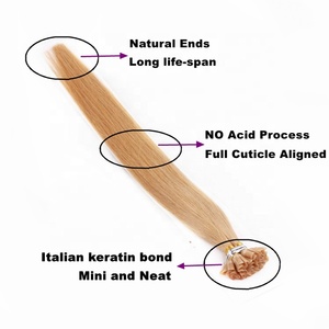 Stok Besar 22 20 Inch <span class=keywords><strong>Ash</strong></span> Blonde Cuticle Aligned Remy Italian Keratin U Tip <span class=keywords><strong>Hair</strong></span> Extensions Rambut Asli Manusia - Product Image 5