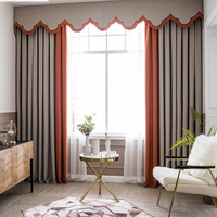 Vente en gros de rideaux transparents en tulle brodé avec cantonnière occultante pour la couverture de fenêtre