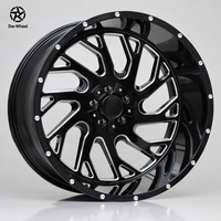 Jantes forgées modifiées DW, finition noir brillant, à rayons coupés Morion, 20, 22, 24, 26 pouces, type Adze Inshave, compatibles avec les camions F150 et GMC 2500