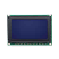 Modul Layar SMR12864-N, LCD 128*64 dengan Lampu Latar LED, Antarmuka Paralel 5V Layar Abu-abu Biru, Cocok untuk Perangkat Genggam