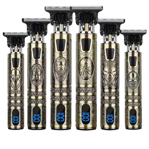 New product Barber Professional Hair Electric Cordless LCD Hair Trimmer Gold Silver Hair Cutting Machine