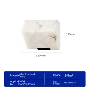 Applique murale française <span class=keywords><strong>Pierre</strong></span> Chareau en marbre naturel LED fond chambre miroir de chevet élégant Design d'entrée avant - Product Image 2