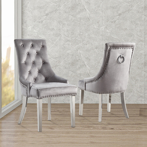 Juego de mesas y sillas de comedor de <span class=keywords><strong>metal</strong></span> de plata de mármol de lujo moderno juego de mesa de comedor de personas de 8 plazas para muebles de sala de estar del hogar - Product Image 3