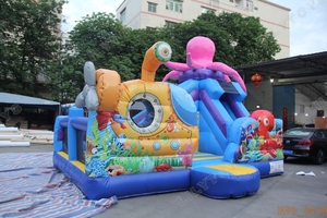 Videur gonflable de château Combo <span class=keywords><strong>du</strong></span> monde marin gonflable de Lilytoys pour la fête d'enfants, événements, location - Product Image 3