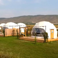 Dôme Géodésique de Luxe en PVC, Tente Hôtelière Glamping, Maison de Tente de Désert Ronde, Tente Dôme Coody Ciel Étoilé pour Camping