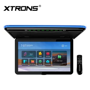 XTRONS 15.6 אינץ IPS 8K רכב מסך 8Core תקורה מולטימדיה HD קלט אוטובוס LCD צג Flip למטה אנדרואיד גג רכב צג