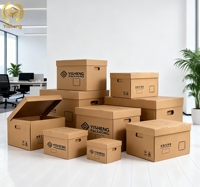Boîte de rangement en carton ondulé imperméable empilable personnalisée pour l'archivage de documents de bureau