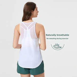Tùy Chỉnh Nhà Máy Bán Buôn Phụ Nữ Của Yoga Hàng Đầu Mới Mùa Hè Lưới Gạc Vest Thoáng Khí Nhanh Chóng Làm Khô Chất Liệu Cho Trở Lại Thể Thao & Tập Thể Dục - Product Image 3