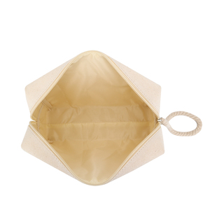 Toile <span class=keywords><strong>de</strong></span> haute qualité pour trousse <span class=keywords><strong>de</strong></span> toilette rectangulaire coton <span class=keywords><strong>cordon</strong></span> dragonne Durable fermeture à glissière Logo personnalisable <span class=keywords><strong>sac</strong></span> cosmétique - Product Image 5