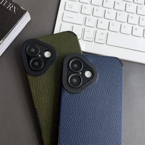 Custodia di lusso per lenti in pelle Litchi per <span class=keywords><strong>iPhone</strong></span> 16 15 14 13 12 11 Pro Max <span class=keywords><strong>XR</strong></span> X Max 8 7 Plus SE <span class=keywords><strong>Cover</strong></span> in TPU morbido opaco - Product Image 4