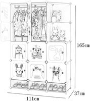 Grande Armoire Chaussures-Bit 2-Suspension Amovible Rangement Plastique 10 Portes 6-Gitter Étagères d'Angle Vêtements Chambre Maison Rose