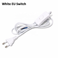Câble d'alimentation avec interrupteur 303 à bouton, prise EU blanc/noir, câble 2 broches pour lampe de bureau, rallonge avec interrupteur AC 220V