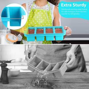 <span class=keywords><strong>Bac</strong></span> de congélation en silicone avec couvercle - Moules <span class=keywords><strong>pour</strong></span> soupe, grand <span class=keywords><strong>bac</strong></span> à glaçons, rangement alimentaire <span class=keywords><strong>pour</strong></span> soupes et compatible lave-vaisselle - Product Image 3