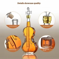 Décanteur en verre transparent créatif au design moderne bouteille de vin avec violon artisanat vente en gros pour le vin rouge et le whisky