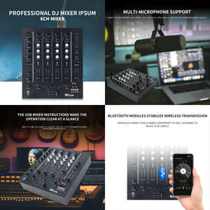 Flalflao M4Professional ev kullanımı 4-Channel ses konsolu mikser Metal DJ mikseri parti konseri için müzik kontrol cihazı ev amplifikatör Bar - Product Image 6