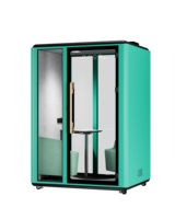 Cabine de bureau acoustique insonorisée mobile moderne pour deux personnes avec conception modulaire pour bâtiment de bureaux publics
